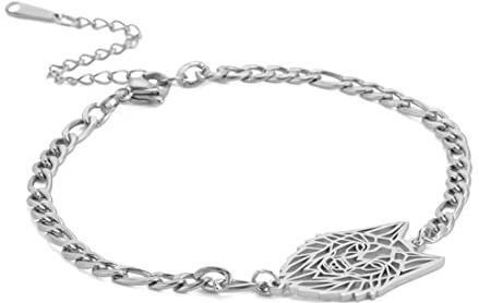 EUEAVAN Wikinger Tier Wolf Kopf Armband Wolf Liebhaber Hohl Vintage Armreif Wald Klassisches Amulett Keltische Natur Charm Schmuck Junge Herren, Ohne Edelstein.