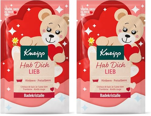 Kneipp Hab dich lieb Himbeere & Preiselbeere Badekristalle, 60g (2er Pack)