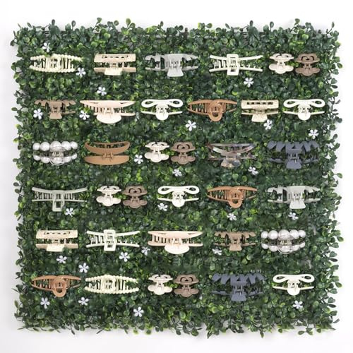 SNOWSTAR Grüner Grasklammer-Organizer, Krallen-Cliphalter und Aufbewahrungsdekoration, 50,8 x 50,8 cm, Haarspangen-Organizer, Gras-Grün-Ständer für Damen und Mädchen, Haarspangen, Dekoration, Display