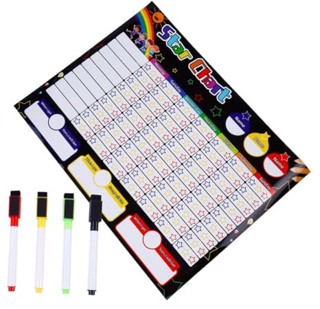 LALAFINA Zeitpläne Magnetische Kühlschranktafel Verantwortungsdiagramm Sternverhaltensdiagramm Belohnungsdiagramm Arbeitsdiagramm Tagesablaufdiagramm Kleinkind Die Liste Magnet Aus Gummi