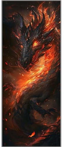 Diamond Painting Feuer Drache, Diamond Painting Groß xxl 150 X 50cm, DIY Diamant Painting Bilder, 5D Diamond Painting Erwachsene, Daiments Painting Diamond-Painting Crafts, Haus Wand Dekoration -614FC