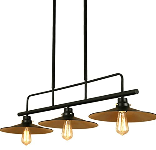 Modern Pendelleuchte Industrieller Kronleuchter aus Metall, Bauernhaus, Kücheninsel, Pendelleuchte, Retro, rustikal, antik, linear, hängende Deckenleuchte for Billardtisch, Esszimmer, Restaurant, Café