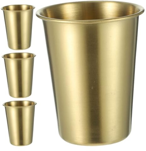 OKUMEYR 4pcs Stainless Steel Drinking Cups 500ml Each Reusable Water Drinking Cups with No Liner or Coating, Practical and Smooth Surface for Outdoor Camping and Party Occasions