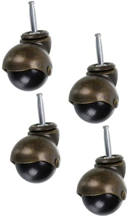 PLAFOPE Retro Möbelrollen 4 Stück 5,1cm Drehbar Kugelräder Verschleißfest Leise Möbel Universalräder Für Sofas Stühle Schränke