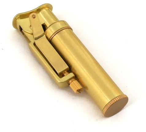 Rad Kerosin Feuerzeug Vintage Graben Feuerzeug Nachfüllbare Messing Zigarettenanzünder für Sammlung Dekoratives Geschenk (Black)