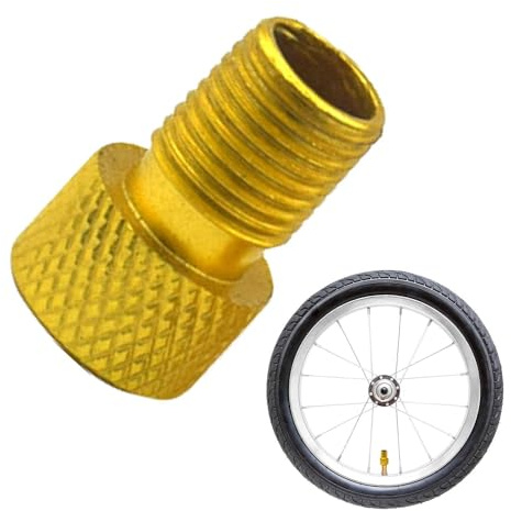 Kixolazr Verriegelbarer Reifenfüller-Düsenadapter, Reifendüse, Fahrradpumpen-Adapter, tragbare Fahrrad-Werkzeugkappen, Fahrradwerkzeug, Reifenventil-Konverter für Mountain-Falträder