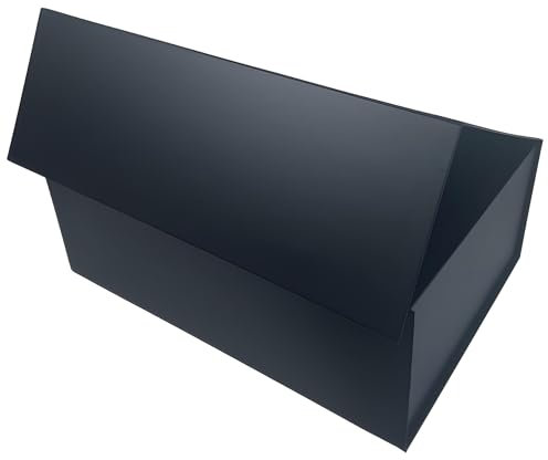 Verpackungswelt Box mit Deckel | 38x27x14 cm | Geschenkkarton mit Magnetverschluss | Ideal für Geburtstage, Hochzeiten, Weihnachten, Geburt | Verpackung in Schwarz