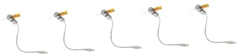 jojofuny 5pièces Ventilateur Usb Led Avec Horloge Et Thermomètre Mini Ventilateur Portable à Col Flexible Pour Bureau Maison Et Extérieur