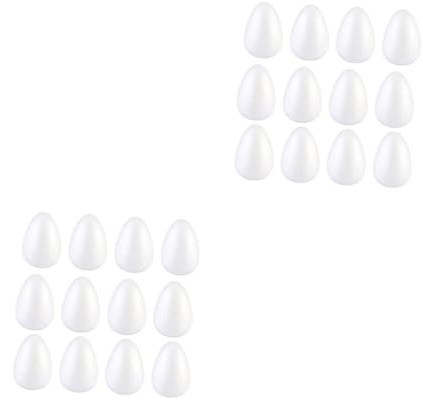 Tofficu 2 Sätze Ostereier Befüllbar Eierbecher Osterhandwerk Osterdeko Osterkörbchenfüller Stuffers Füllstoffe Ostern-simulationseier Ostern Eier Bemalen Styropor Weiß 12 Stück * 2