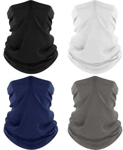 ROXUN 4 Stück Schlauchschal Atmungsaktive multifunktionstuch Gesichtsmaske | Ideal zum Wandern, Atmungsaktiv kühlendes Material, UV Wind Staub Schutz, 95% Polyester 5% Elastan