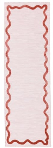 RugVista Svirla In & Outdoor-Teppich, Rechteckig, 80 x 250 cm, Rosa | Moderne, Mittlerer Stapel, Nur Handwäsche, Oeko-Tex 100, UV-beständig, Diele, Patio