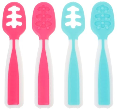 Hemobllo 4piezas Cuchara De Entrenamiento Para Comer Cucharas Para Bebés Utensilios Para Pequeños Para Comer Para Bebés Vajilla De Entrenamiento Bebe Aprendizaje Blw Bebe