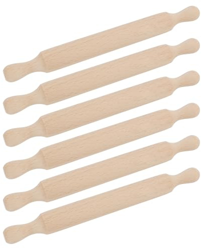 FunWorth Mini Wooden Rolling Pins, 6 Pack Pastry Rollers for Baking, Crafts | Wood. 6 mini rolling pins, 90g. Smooth finish. For dough, pastry, playdough, clay. Kitchen, classroom. Wipe clean