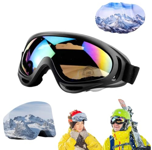 Skibrille,Motocross Brille,Motorradbrille,mit Skibrillen Schutz Überzug,Sowohl für Damen Als Auch für Herren,für Outdoor Aktivitäten Skifahren Radfahren Snowboard Wandern Augenschutz