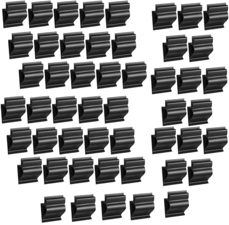 Pluuttiem 50 Pièces de Pince à Étiquette Noire en Plastique pour Buffet, Clip de Support de Pancarte Réutilisable pour Les Étiquettes de Prix pour Tasses, et Plateaux de Buffet.