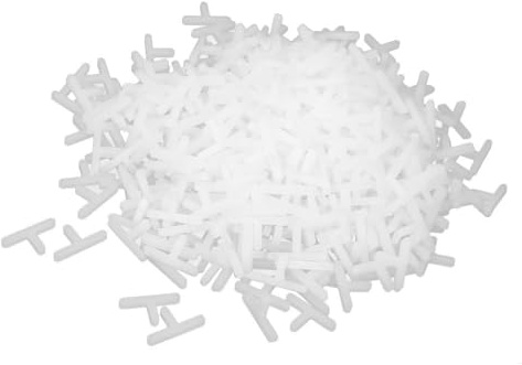 TA-VIGOR 500 st T-formade kakeldistanser, 3 mm, vägg- och golvplattor i plast för installation av keramisk porslin, återanvändbara kakelverktyg för exakta injekteringsrör, vit