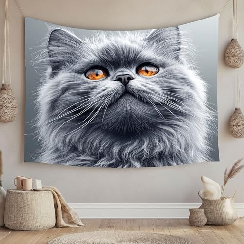 LCHMQ Tapiz de Animal gato persa Tapiz de Pared Arte de Pared para Fiesta de Dormitorio 230x210cm