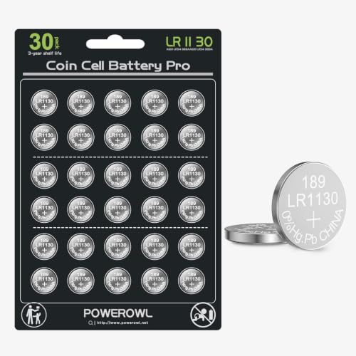 POWEROWL Batteries LR1130 AG10 SG10 389 189-1,5 V - Haute Capacité et Durée Élevée