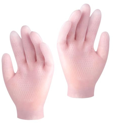 Sebs Feuchtigkeitshandschuhe für Trockene Hände, 1 Paar | Rosa, Pflege für Rissige Haut, Handpflege für Exfoliation und Spa Anwendung