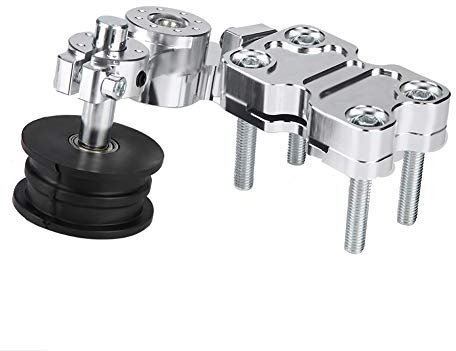 Hapivida Tendeur de Chaîne Moto, Outil de Réglage Automatique avec Galet en Aluminium pour Motos ATV Motocross (Argent)