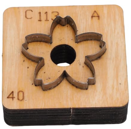 Buachois Emporte Pièce Fleur pour Cuir, Forme Florale en Acier au Carbone Matrice Découpe Artisanat du Cuir pour Sacs Portefeuilles Cadeaux (40mm)