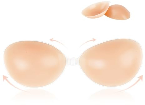 SZMK Sujetador Adhesivo Push Up,Sujetador Invisible Silicona,Sticky Bra Adhesive,Sujetadores Sin Espalda Mujer,Sujetadores de Pegatina Reutilizable para Vestido de Noche, Vestido de Novia
