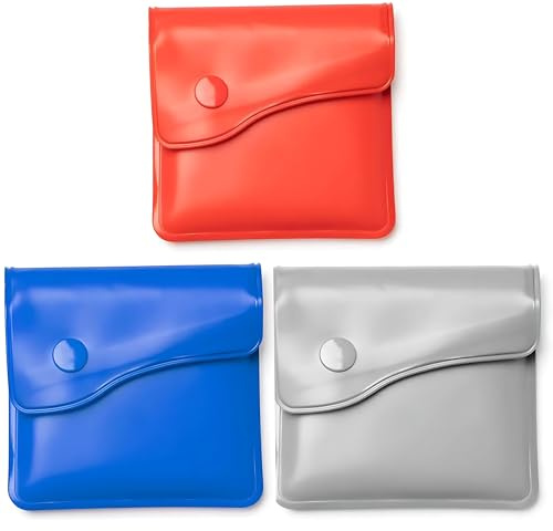 Posacenere Portatile Tascabile in PVC Blu, Grigio e Rosso 3 pezzi | Mini Posacenere Anti Odore da Viaggio per Auto e Outdoor | Portacenere da Tasca Compatto, Leggero e Riutilizzabile per Fumatori
