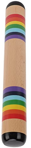 Cryfokt Bâton de Pluie en Bois, Jouet coloré, Son Apaisant pour L'éducation Précoce, Hêtre Naturel, Longueur 35 Cm, 1 unité