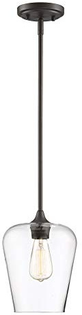 Savoy House 7-4036-1-13 Octave Bohemian Clear Glass Pendant, 1-Light 60 Watt, 11 H x 8 W, English Bronze