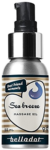Belladot Huile de massage pour des moments sensuels avec votre partenaire, soin doux et épicé à la vitamine E, parfum de la mer - brise marine (50ml)