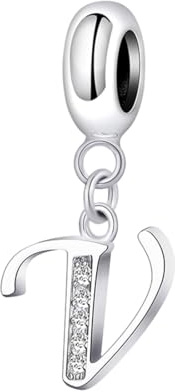 Buchstaben-Anhänger aus 925er-Sterlingsilber, für Pandora-Armbänder