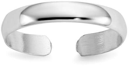 14 Karat Weißgold, polierter Zehenring, Schmuck für Damen, One Size, Gold Metall Weißgold, Kein Edelstein