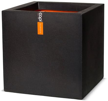Capi Europe - Topf quadratisch Smooth NL - 50x50 - Schwarz - Blumentopf für den Innen- und Außeneinsatz - Übertopf - Pflanztopf - Pflanzgefäß - Kunststoff - KBL904