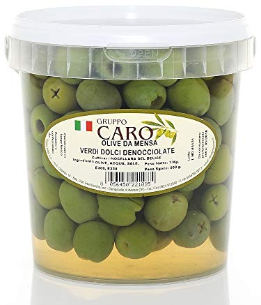 Olive Verdi Dolci Denocciolate in Salamoia della Nocellara del Belice (secchiello da 1Kg netti)