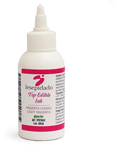 Inchiostro alimentare 100ml Magenta Chiaro per stampanti Epson. Prodotto per la stampa e decorazione di alimenti mediante tecnologia ink-jet. Senza glutine