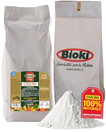 CAOLINO PER AGRICOLTURA -CORROBORANTE E POTENZIATORE DELLE DIFESE NATURALI DELLE PIANTE - CAOLINO POLVERE DI ROCCIA SACCO DA 5 KG
