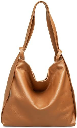 Caspar 2in1 Große Leder Rucksack Schultertasche XL Elegante Damen Handtasche - PREMIUM LINE - Modell No.786 - Made in Italy
