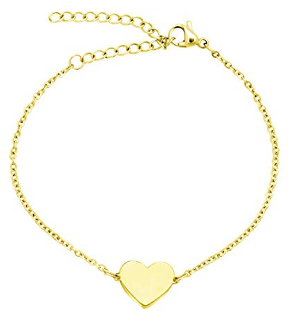 Nuoli® Armband Herz (15 + 5 cm) Herz Armkettchen für Damen