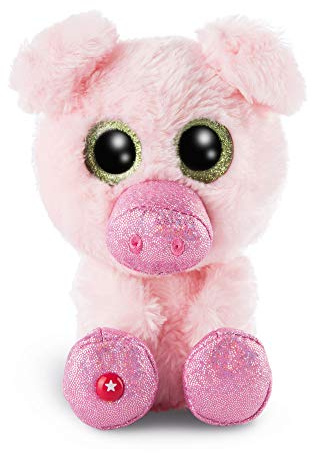 NICI 46629 GLUBSCHIS Kuscheltier Schwein Zuzumi 15cm, Flauschiges Plüschtier mit großen Glitzeraugen, süßes Stofftier für Kinder und Kuscheltierliebhaber, pink-rosa