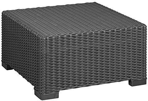 Koll Living Lounge-Tisch/Couchtisch, anthrazit, quadratischer Tisch in naturgetreuer Rattanoptik - kann vielseitig mit Lounge-Sets kombiniert Werden