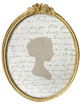 Sunlit Vintage Bilderrahmen, 20,3 x 25,4 cm, oval, antiker Bilderrahmen mit Glasfront, Luxus-Foto-Display, Tisch-Wandbehang, Geschenkideen, goldene Rose