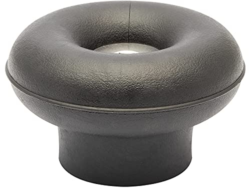 WAGNER Retro Boden- und Wand-Türstopper OUTDOOR KELCH - Durchmesser Ø 50 x 30 mm, schwarzer hochwertiger Vollgummi und wetterfeste Edelstahlschraube, inklusive Montagematerial - 15520111