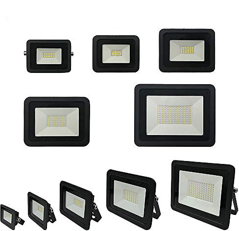 EOCOYAR Proyector LED Para Exteriores de 10 W (10 Paquetes), Luces de Seguridad, Lámpara de Luz PPotente, Luz Blanca Cálida, 3000 K,Impermeable, IP68, Faro Para Jardín, Patio