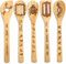 Juego de 5 cucharas de madera para cocina, productos únicos para amigos, juego de utensilios de cocina de madera natural, bonita espátula de madera para decoración de cocina, regalos de programas de