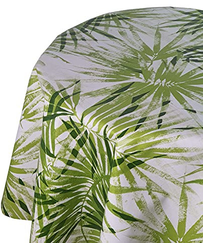 Wachstuchtischdecke Wachstuch Tischdecke Gartentischdecke Bambus Rio Grün Oval 130 x 180 cm abwaschbare Wachstischdecke