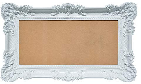 Marco de estilo barroco falso vintage shabby chic foto póster Made in Italy 96 x 56 cm (blanco)
