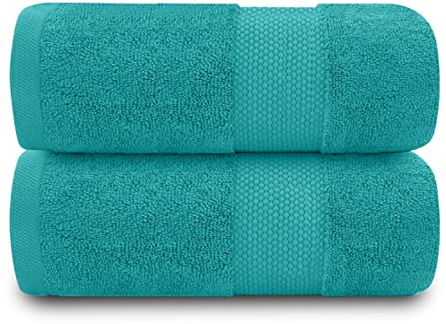 GC GAVENO CAVAILIA Weiches Badetuch-Set | 2-teiliges Badetuch aus ägyptischer Baumwolle | 700 g/m² Hotelkollektion | wasserabsorbierende Handtücher-Sets | Blaugrün | 70 x 125