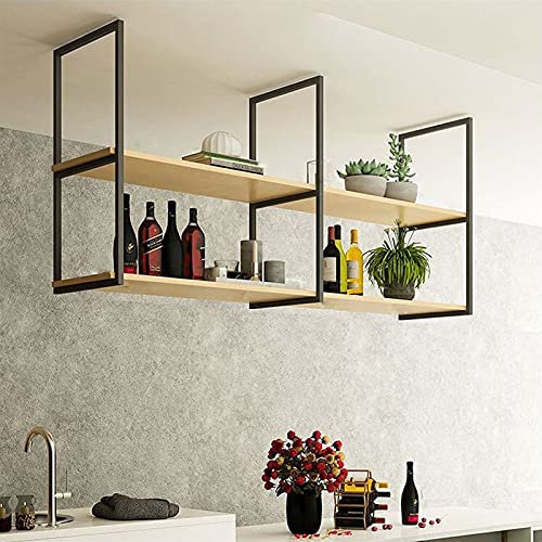 AYVADA Industrielle Regalhalterung, Deckenhalterung, schwarzes Rohrregal, Vintage-Dekor-Regalhalterung für Küche, Restaurant, Bar, Keine Planken/80 * 30 cm (Size : 3 pcs Bracket)