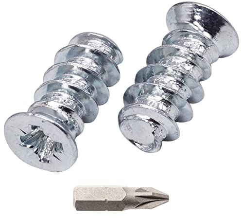 SKIR'CO (100 Stück) Verzinkte Euroschrauben 6,0 x 13 mm, Schrauben für Schubladenführungen, flacher Senkkopf, Scharnierschrauben