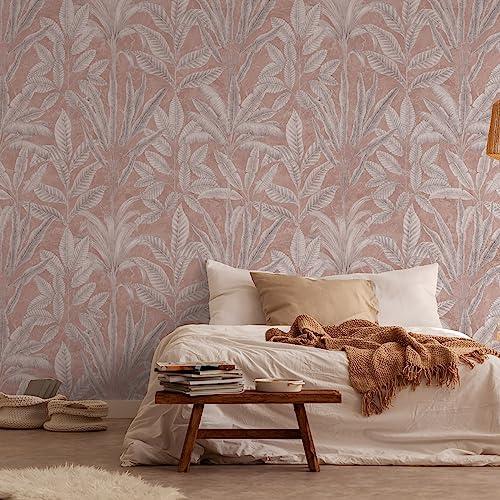A.S. Création papier peint intissé à motif de feuilles en gris, blanc, mauve - papier peint décoratif 1,59 x 2,80 m Fresque murale XXL - 393161_1